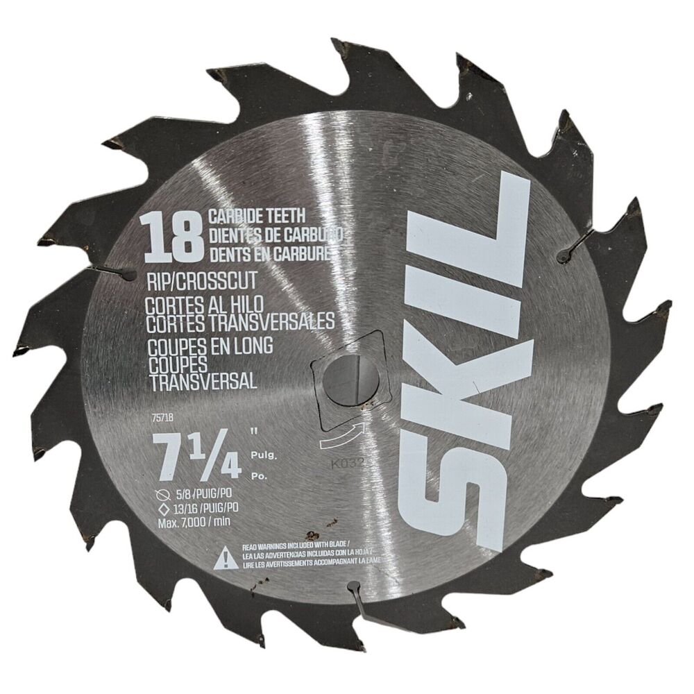 SKIL 7-1/4" Saw Blade - 18 Carbide Teeth 75718 - Rip & Crosscut